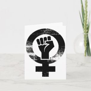 Feminist Black Hand Female Symbol Resist Fist Femi Card