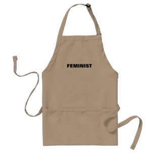 "feminist" black letters standard apron