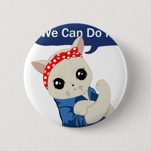 Feminist Cat 6 Cm Round Badge