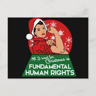 Feminist Christmas Holiday Postcard