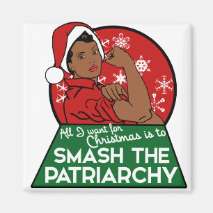 Feminist christmas magnet
