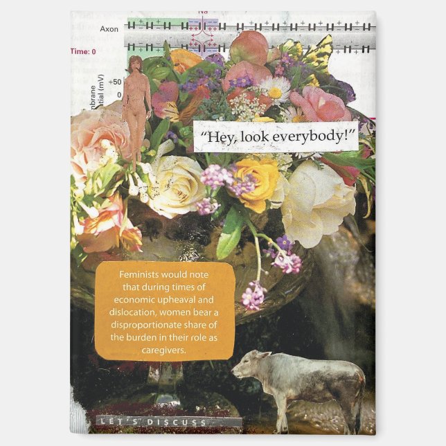 Feminist Collage Wall Art Abstract Decor Magnet (Front)