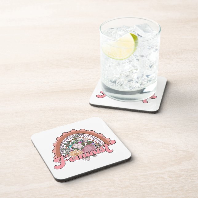Feminist Cork-Backed Coasters (Right Side)