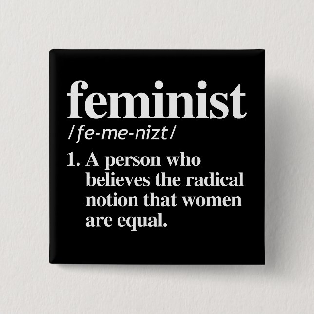 Feminist Definition 15 Cm Square Badge (Front)