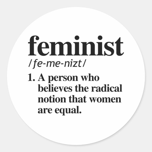 Feminist Definition Classic Round Sticker (Front)