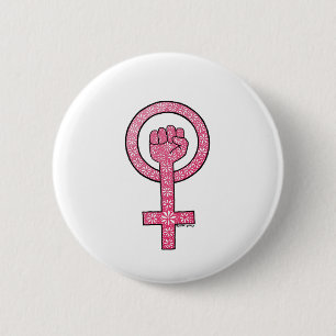 Feminist Fist button
