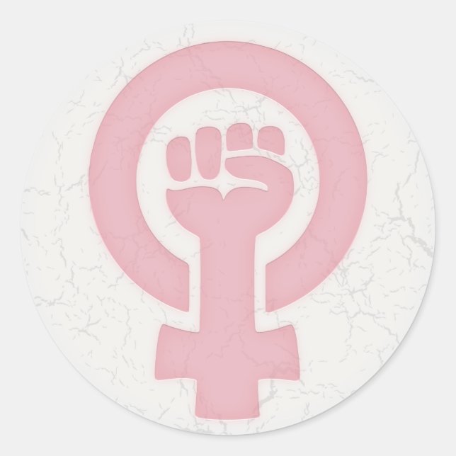 Feminist Fist Classic Round Sticker (Front)