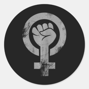 Feminist Fist Female Symbol Resist Fist Feminism Classic Round Sticker