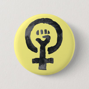 Feminist Fist Symbol 6 Cm Round Badge