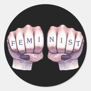 Feminist Fists Classic Round Sticker
