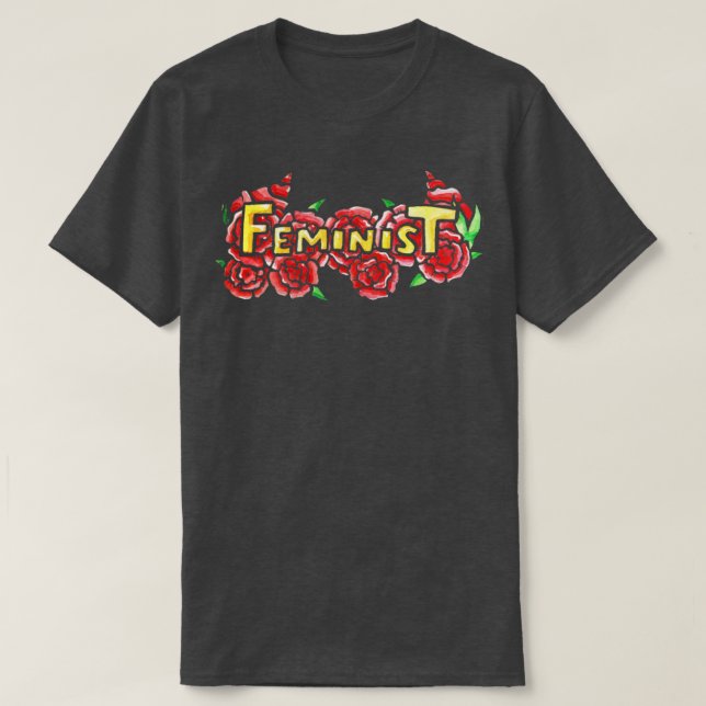 Feminist Floral Art T-Shirt (Design Front)