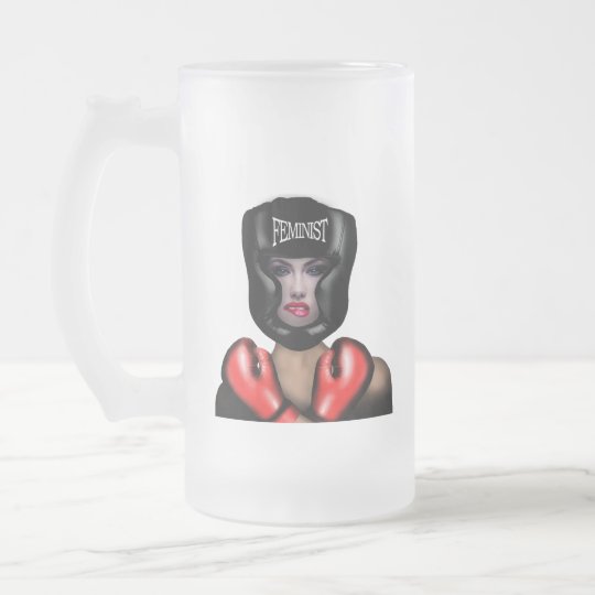 Feminist Frosted Glass Beer Mug