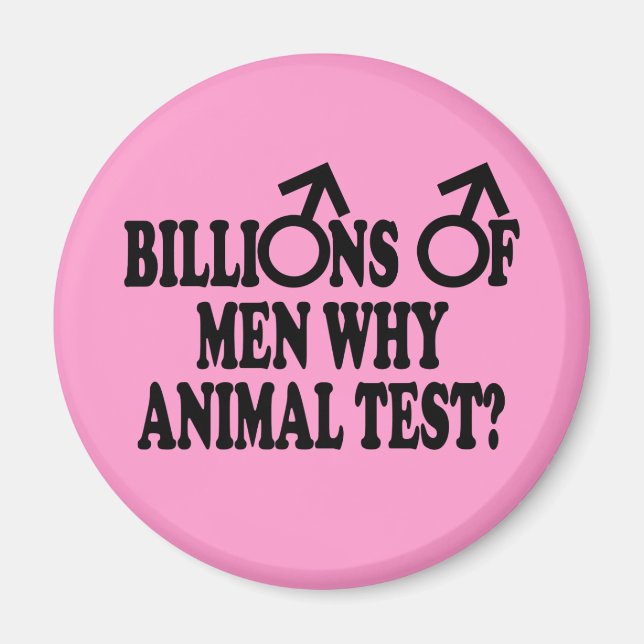 Feminist funny animal test magnets (Front)