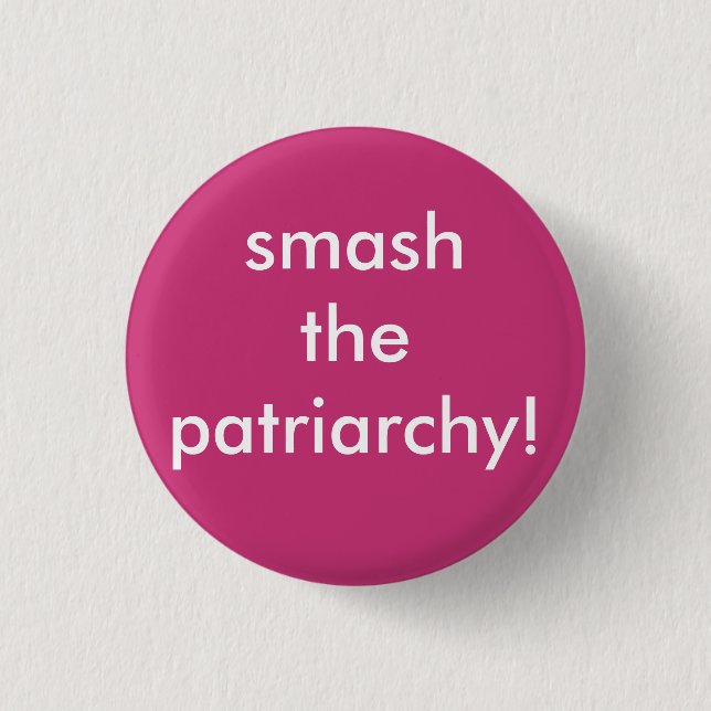 feminist girl power round button (Front)