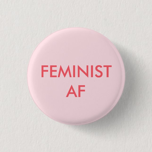 feminist girl power round button (Front)