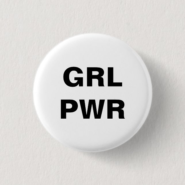 feminist girl power round button (Front)