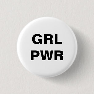 feminist girl power round button