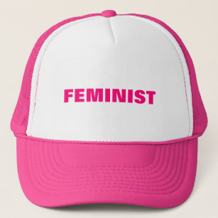"Feminist" hot pink fuchsia letters Trucker Hat