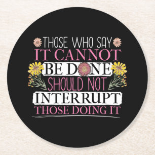 Feminist Leader Empowered Women Round Paper Coaster