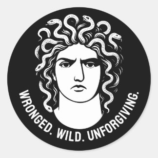 Feminist Medusa Icon Classic Round Sticker