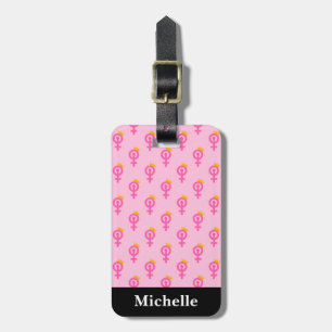 Feminist Pink Luggage Tag