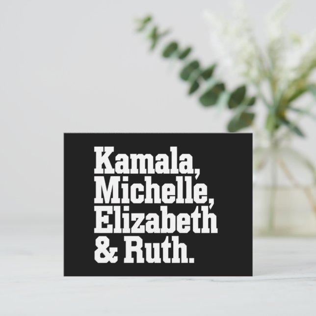 Feminist Political Kamala Michelle Elizabeth Ruth Postcard (Standing Front)