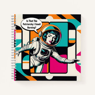 Feminist Pop Art Female Astronaut Spiral Notebook