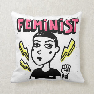 Feminist Pop Art Girl Cushion