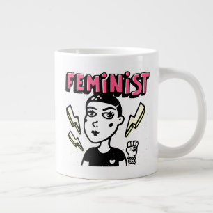 Feminist Pop Art Girl Large Coffee Mug