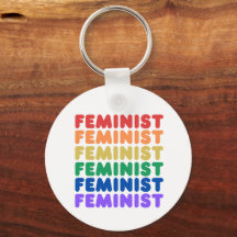 feminist pride rainbow keychain