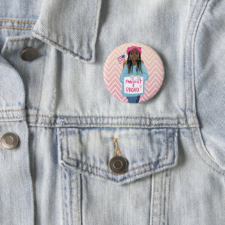Feminist + Proud 6 Cm Round Badge