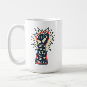 Feminist Raised Fist Red Blue Nevertheless Coffee Mug