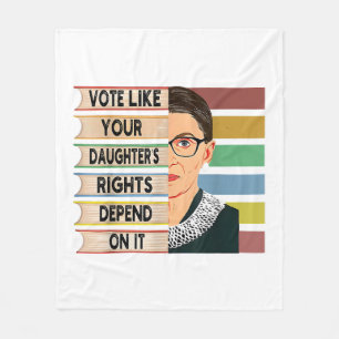 Feminist Ruth Bader Ginsburg RBG Quote Girl With B Fleece Blanket