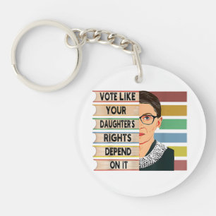 Feminist Ruth Bader Ginsburg RBG Quote Girl With B Key Ring