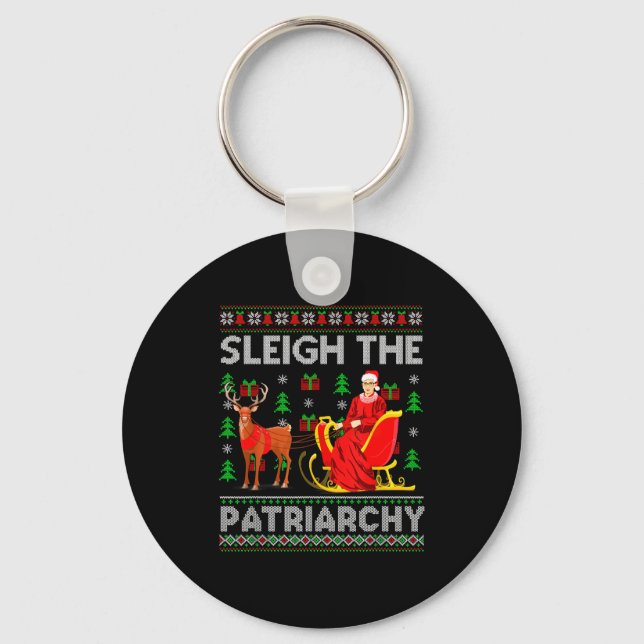 Feminist Ruth Bader Ginsburg Rbg Xmas Sleigh The P Key Ring (Front)