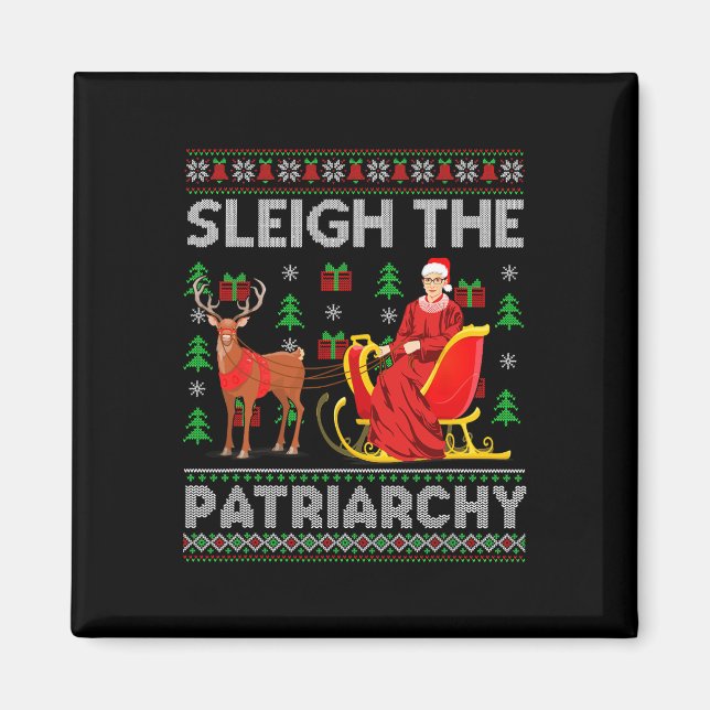 Feminist Ruth Bader Ginsburg Rbg Xmas Sleigh The P Magnet (Front)