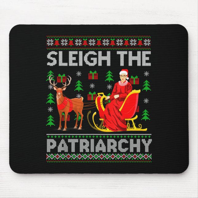 Feminist Ruth Bader Ginsburg Rbg Xmas Sleigh The P Mouse Pad (Front)