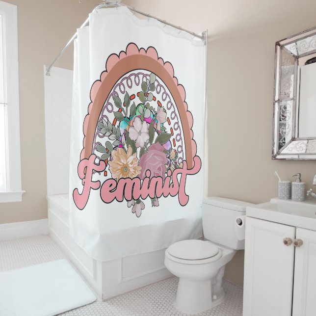 Feminist Shower Curtain (In Situ)
