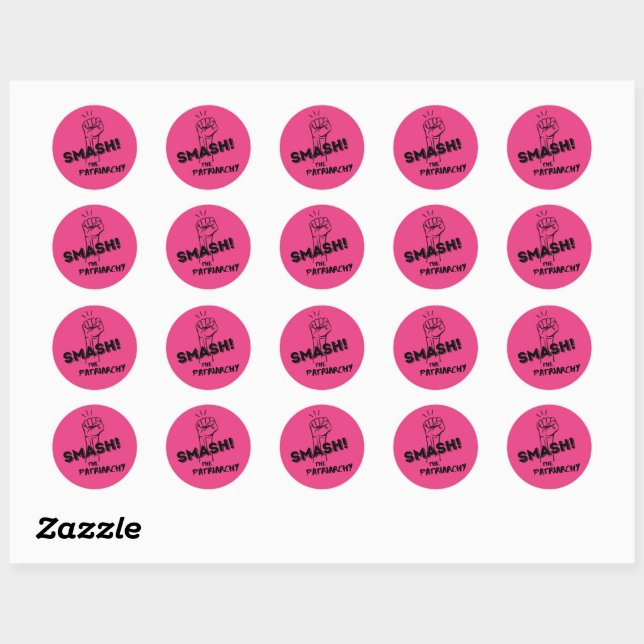 feminist - Smash the Patriarchy - Classic Round Sticker (Sheet)