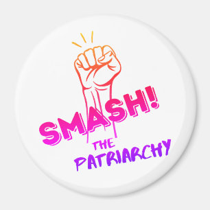 feminist - Smash the Patriarchy - colourful Magnet