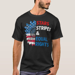Feminist Stars Stripes Equal Rights American Flag  T-Shirt