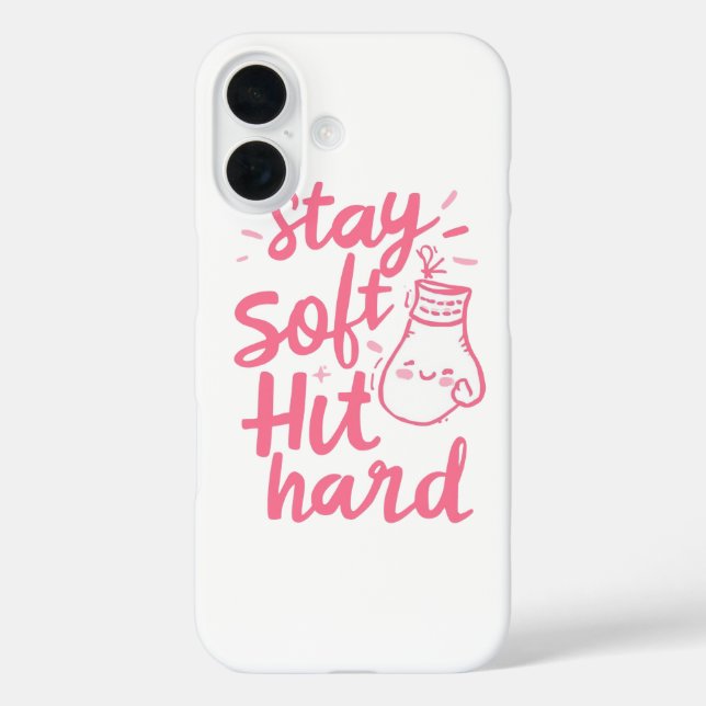 Feminist Stay Soft Hit Hard Boxing Quote Case-Mate iPhone Case (Back)