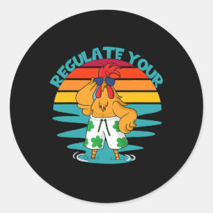 Feminist Summer Quote For Women Regulate Your Roos Classic Round Sticker