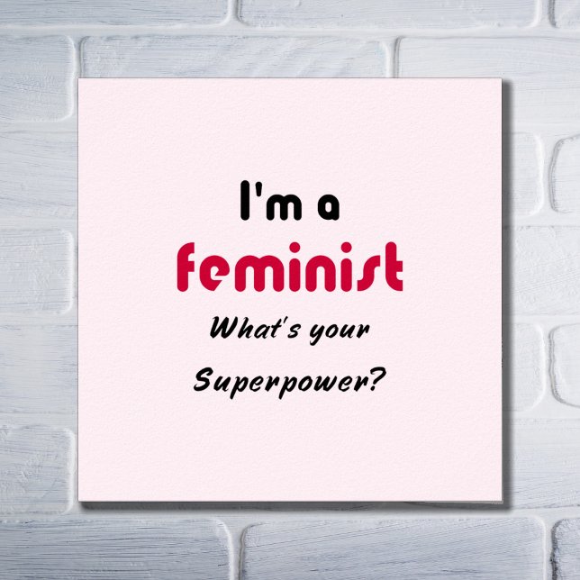Feminist superpower pink typography poster (Creator Uploaded)