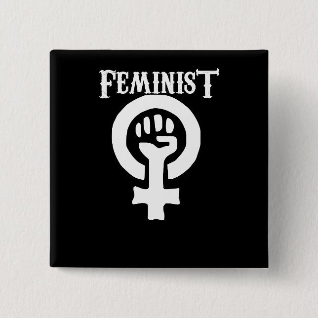 Feminist symbol 15 cm square badge (Front)