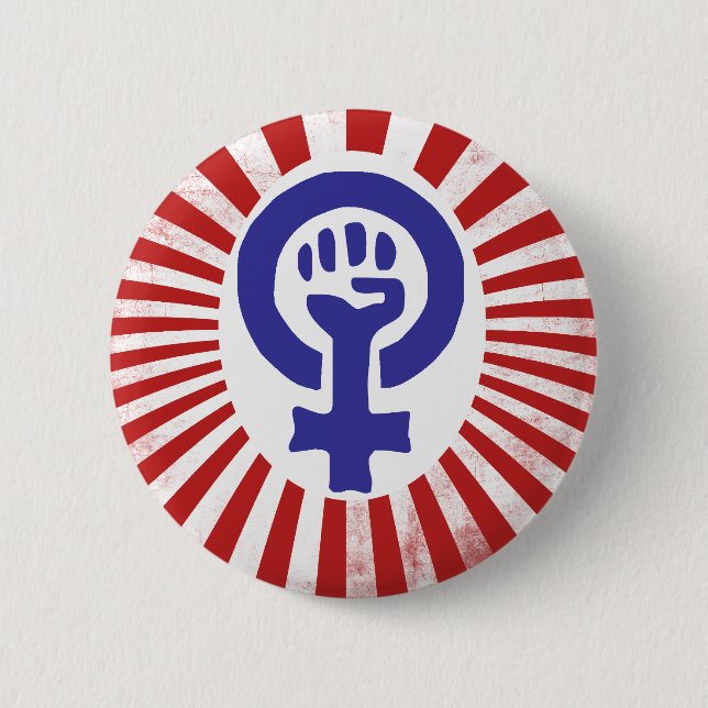 Feminist Symbol 6 Cm Round Badge (Front)
