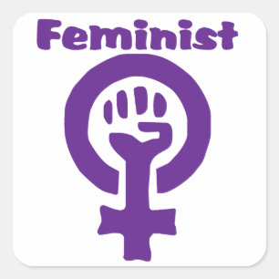 Feminist Symbol in Purple Square Sticker