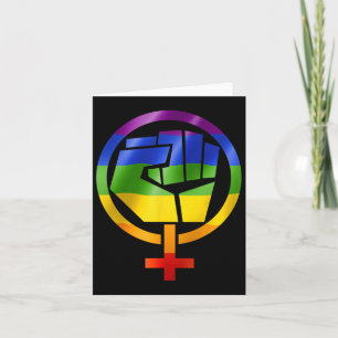 Feminist Symbol Lgbt Resist Pride Fist Rainbow Fla Card