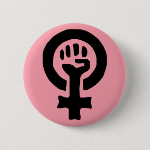 Feminist Symbol Logo 6 Cm Round Badge