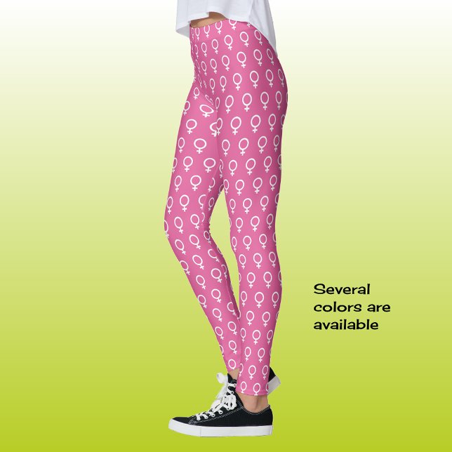 Feminist symbol pattern pink leggings (Creator Uploaded)